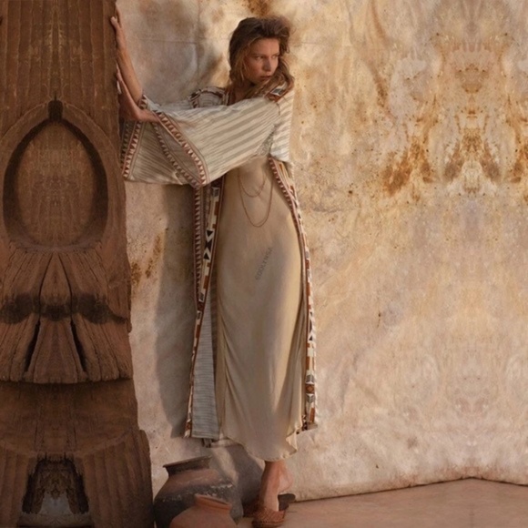 SOLD OUT Western Aztec Boho Tribal Kimono Duster Wrap - Picture 3 of 4